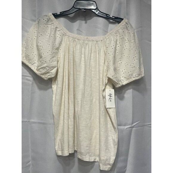 Style & Co Plus Size Cotton On Off Shoulder Top, Coconut Cream, 2X - Picture 9 of 9